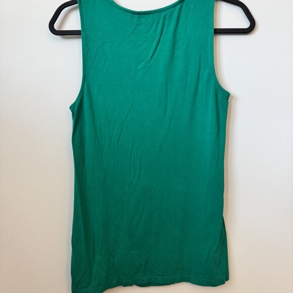 Halogen Size Medium (M) Women's Emerald Green Sleeveless Tank Top with Side Twis - Picture 2 of 3